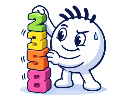 Mascot stacking a tower of Count Crew number blocks