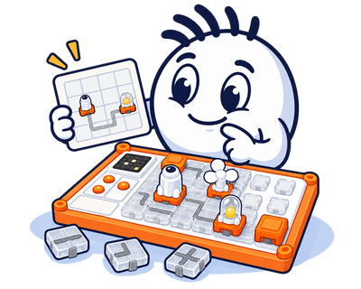 Mascot choosing a Spark puzzle