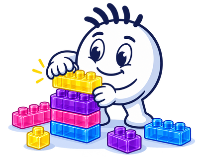 Mascot stacking SquishBlocks