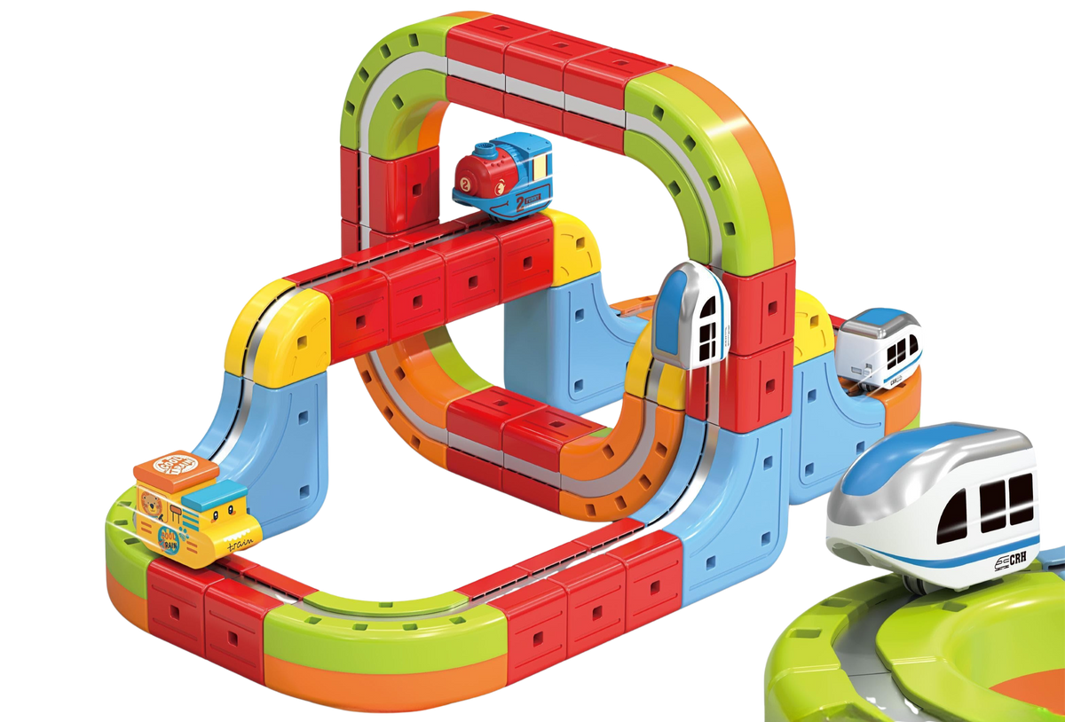 Magnetic Train Track Building Set for Kids – Thoson MagTrack, USB ...