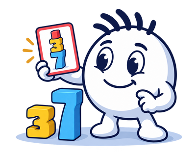 Mascot holding a Count Crew challenge card next to number blocks