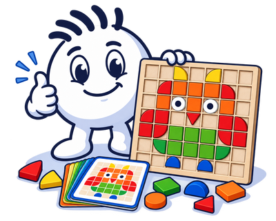 Mascot with a finished ShapeCrew picture