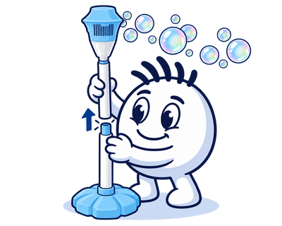 Mascot setting the SkyPop tower height