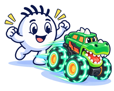 TurboMonster truck zooming off with glowing wheels